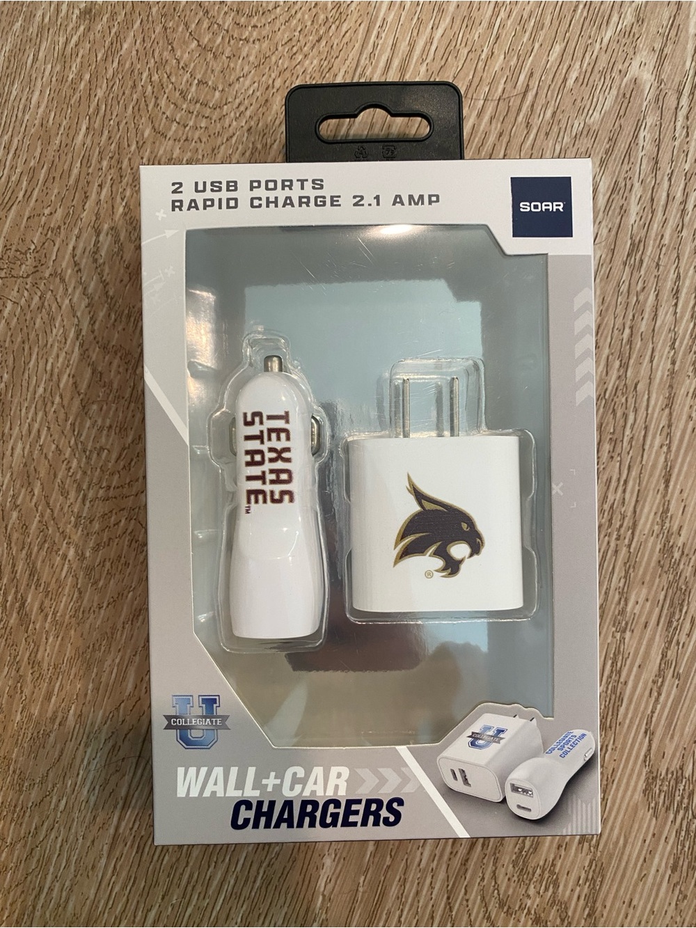 NWT Texas State University Bobcats wall + car chargers